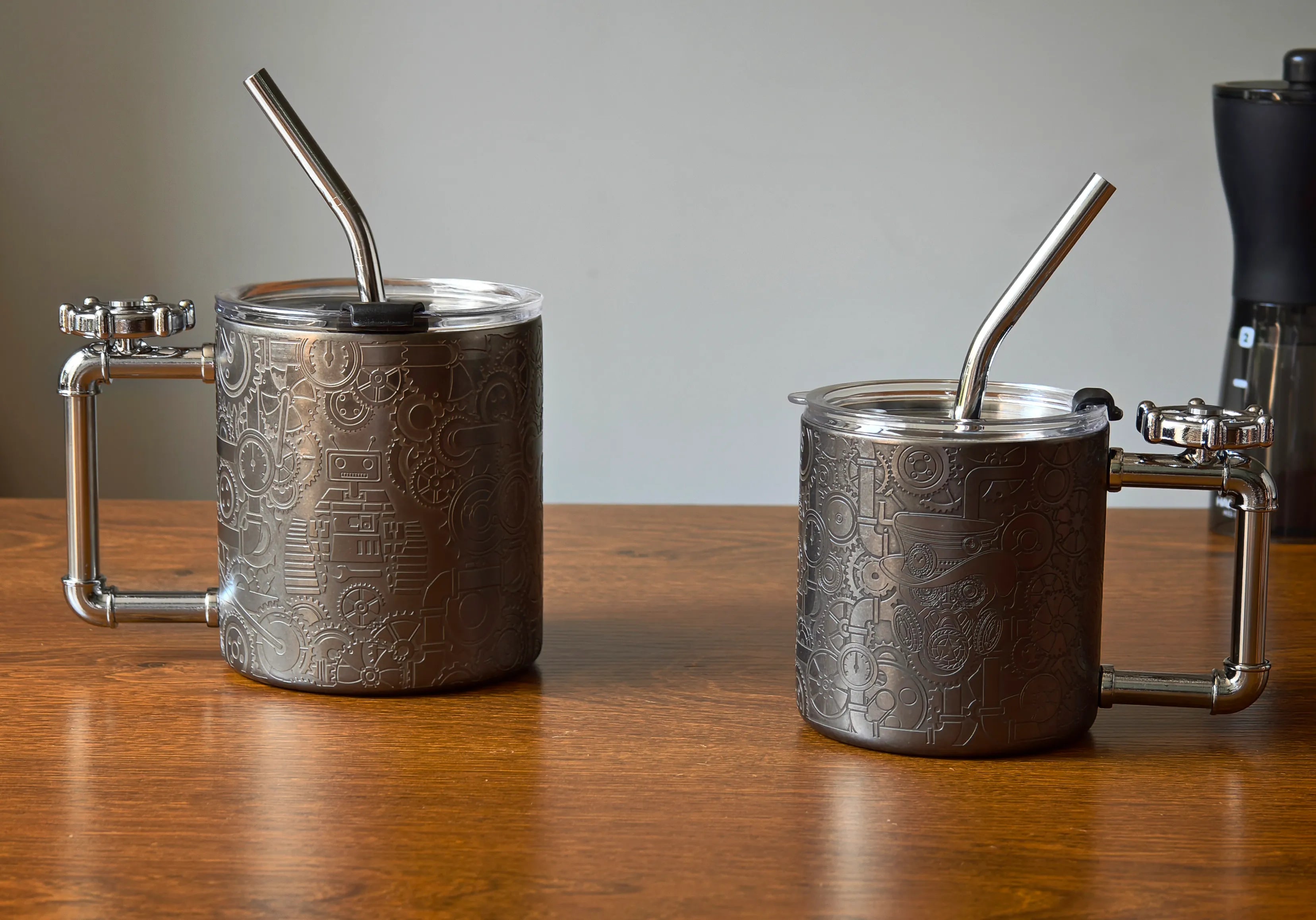 Tasses à café en acier inoxydable avec tasse en cuivre gravé Skycorps