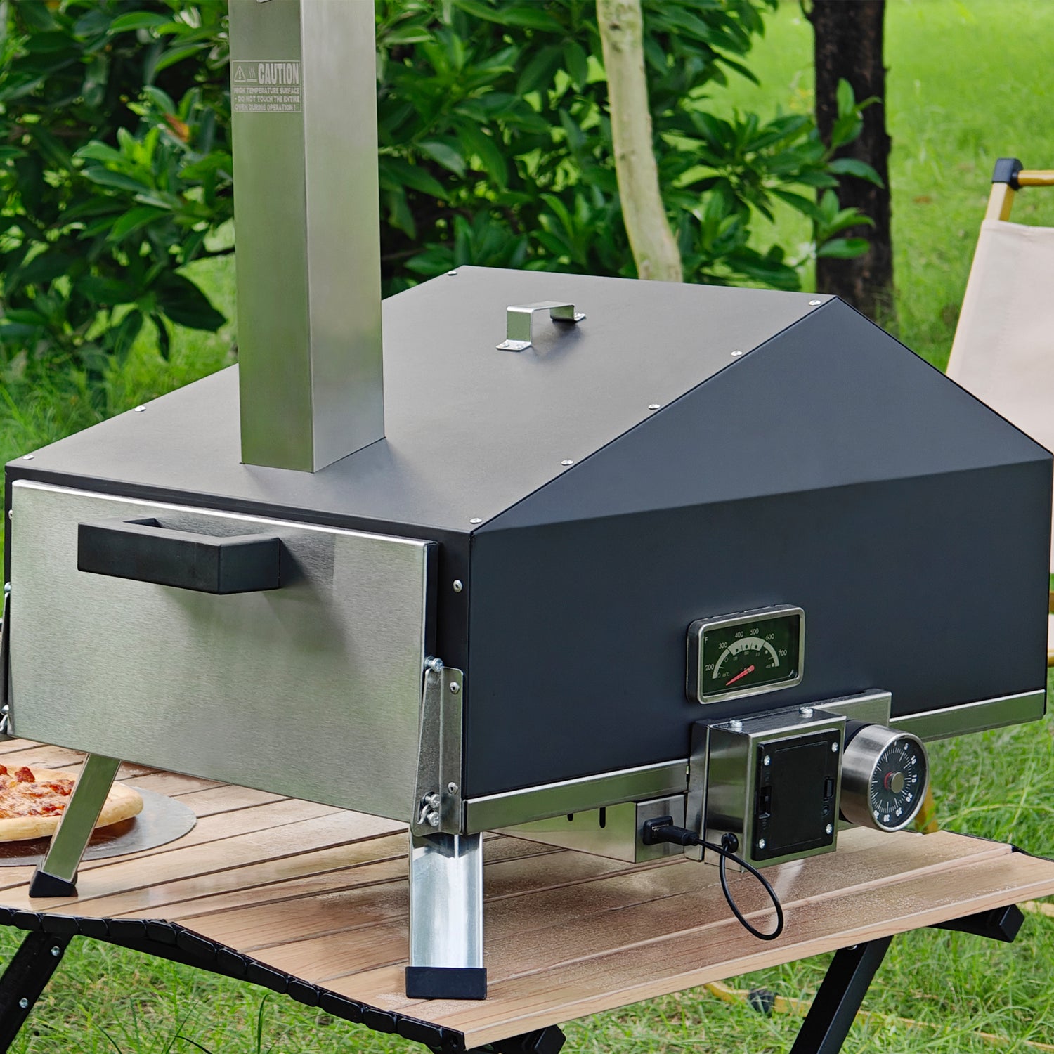 Skycorps Automatic Rotating Pizza Oven Wood Pellet Burning Backyard Camping Outdoor Pizza Oven