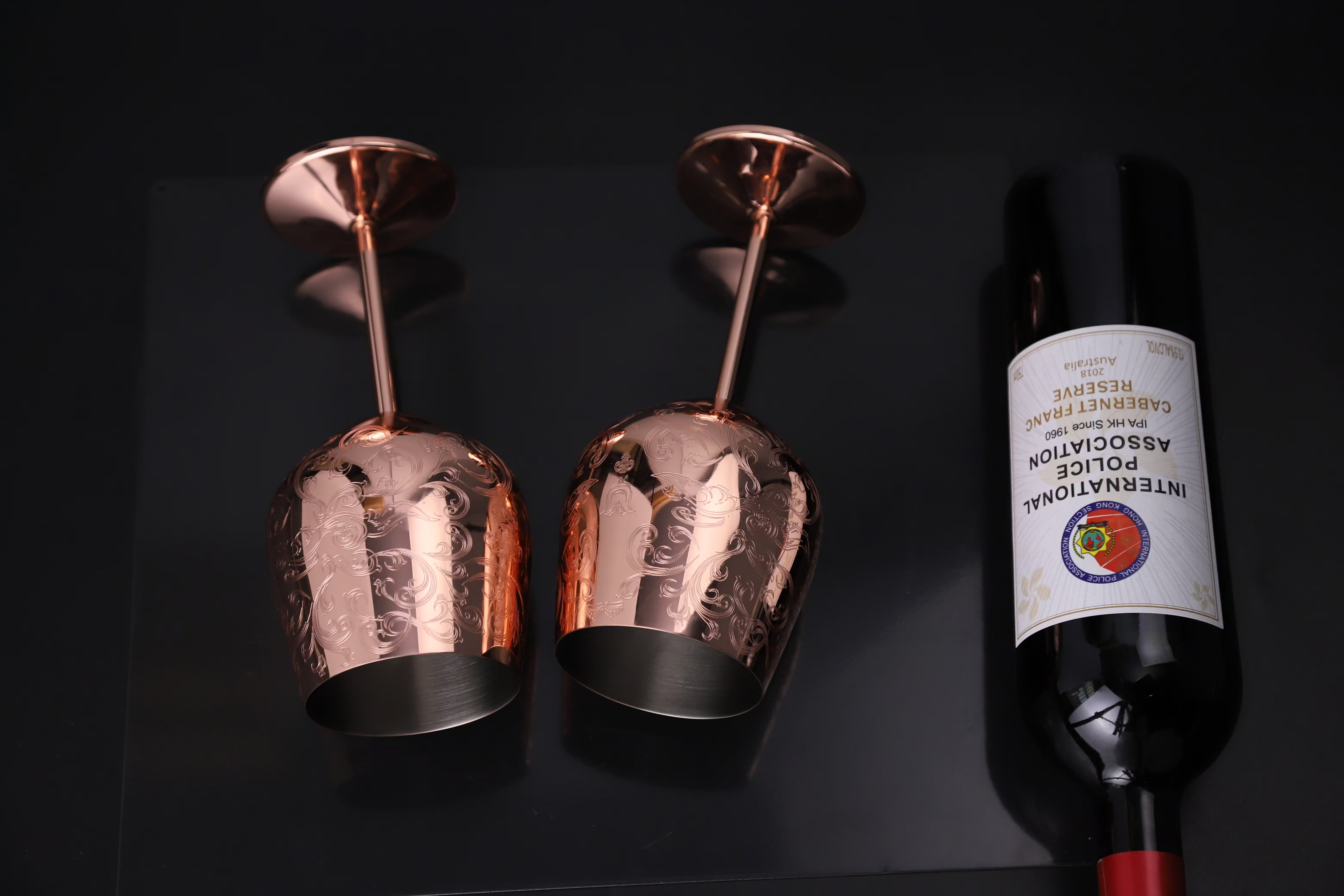 Tasses à café en acier inoxydable avec tasse en cuivre gravé Skycorps