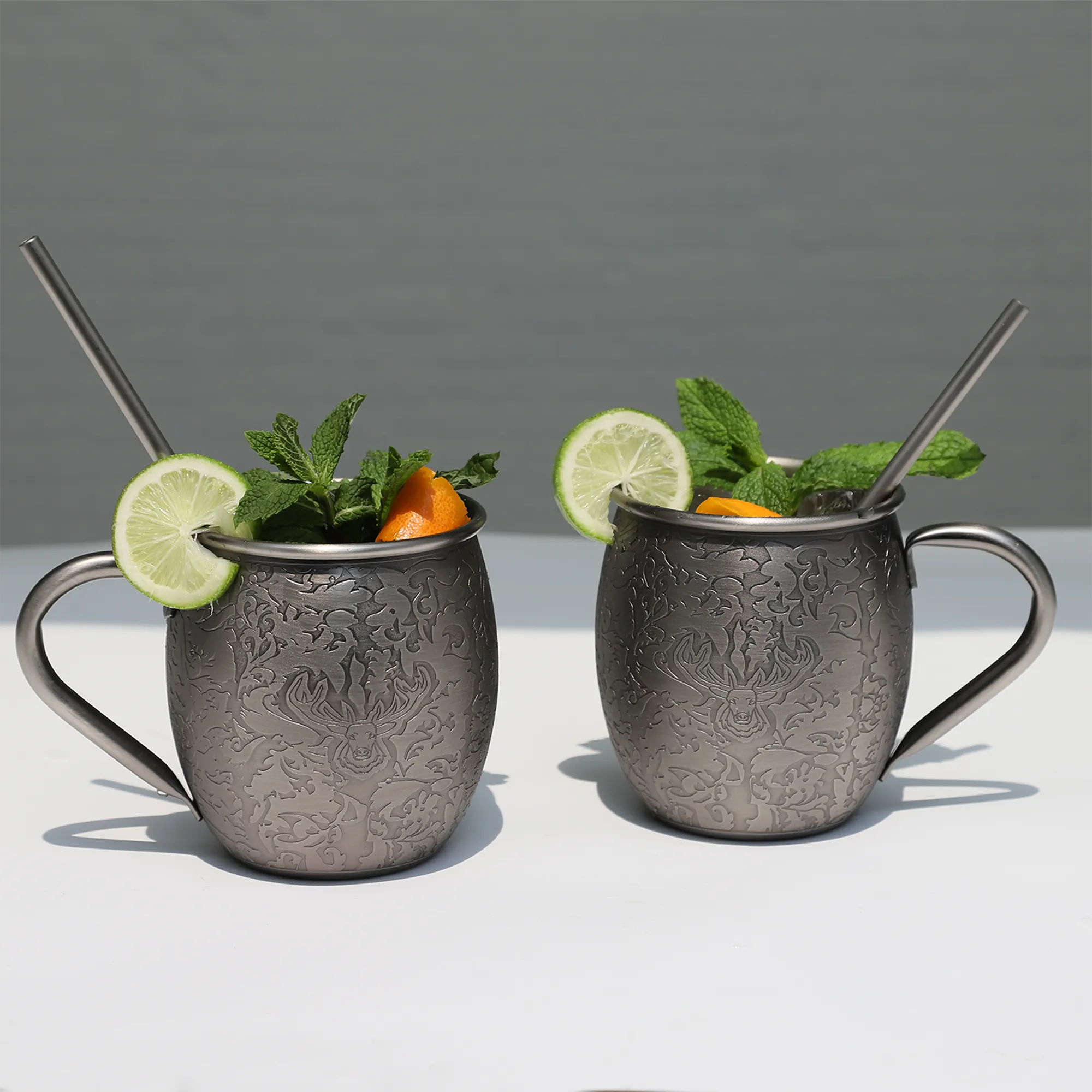 Tasses à café en acier inoxydable avec tasse en cuivre gravé Skycorps