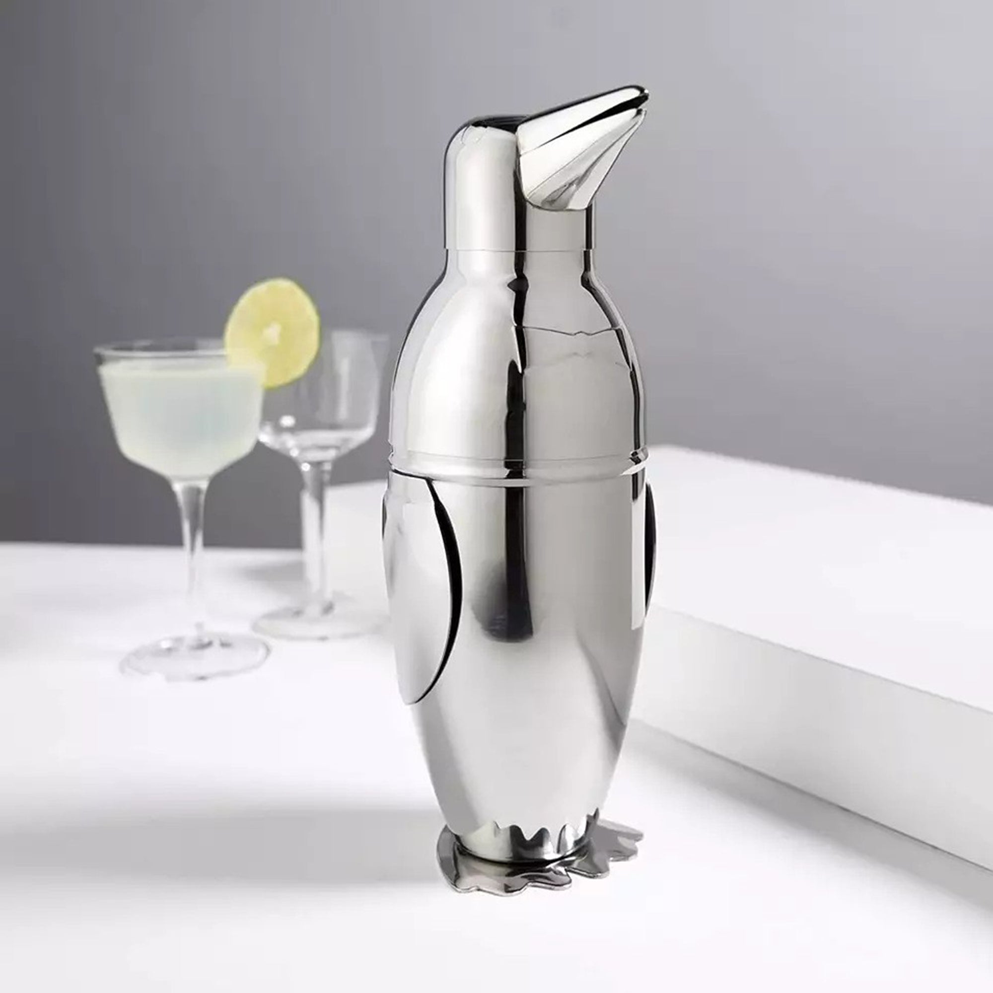 Skycorps 17.5oz Penguin Stainless Steel Cocktail Shaker 3-Piece Cocktail Shaker