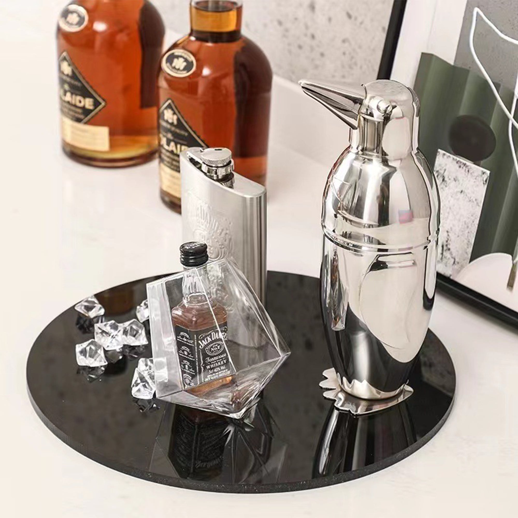Skycorps 17.5oz Penguin Stainless Steel Cocktail Shaker 3-Piece Cocktail Shaker