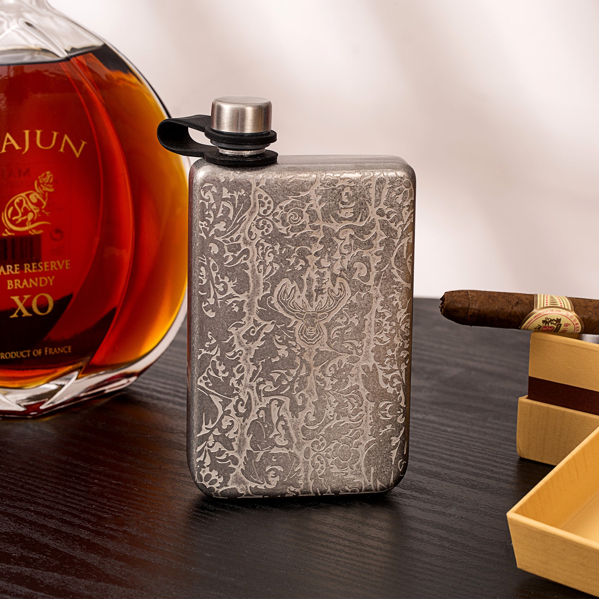 Skycorps Stainless Steel Etched Wine Pot Small Hip Flask