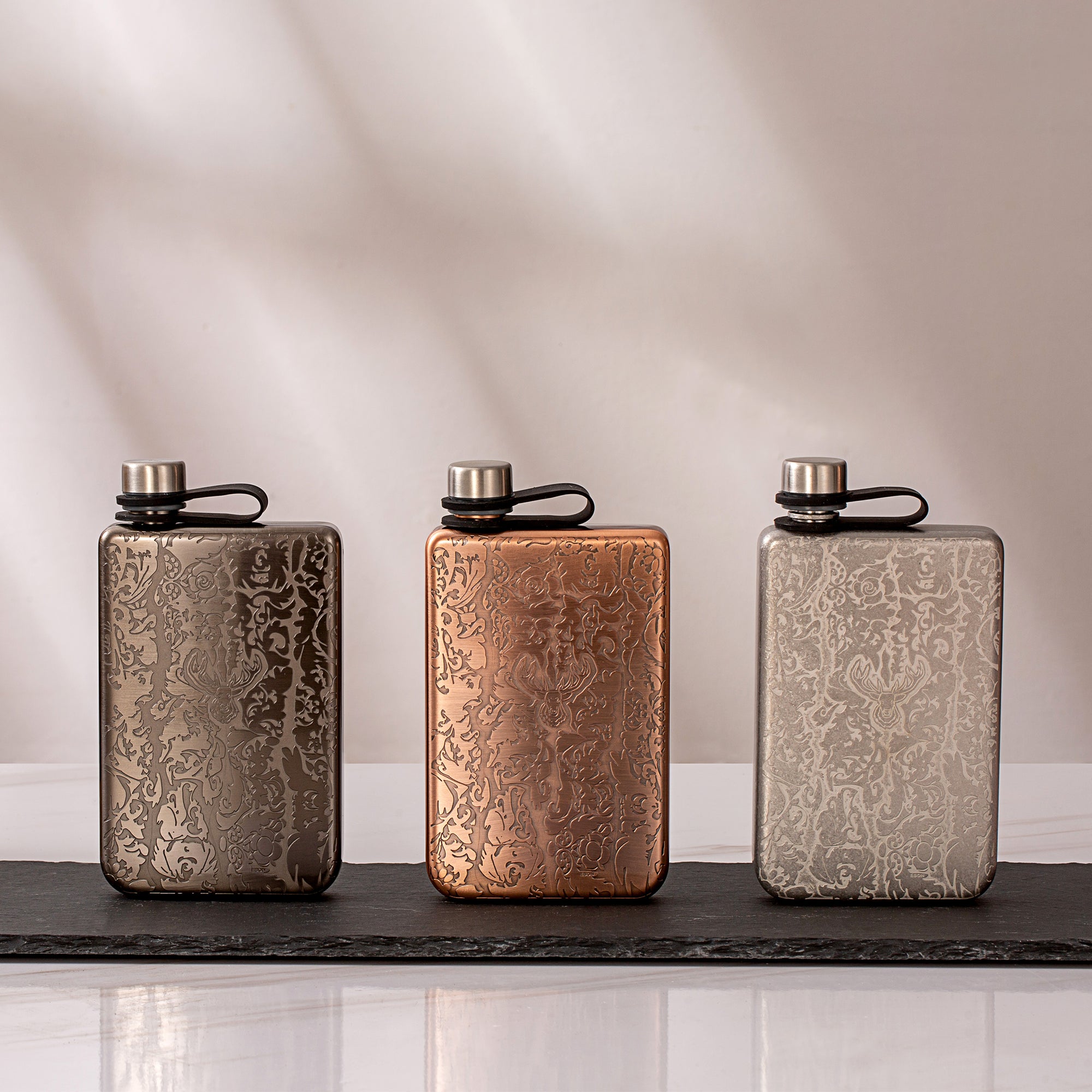 Skycorps Stainless Steel Etched Wine Pot Small Hip Flask