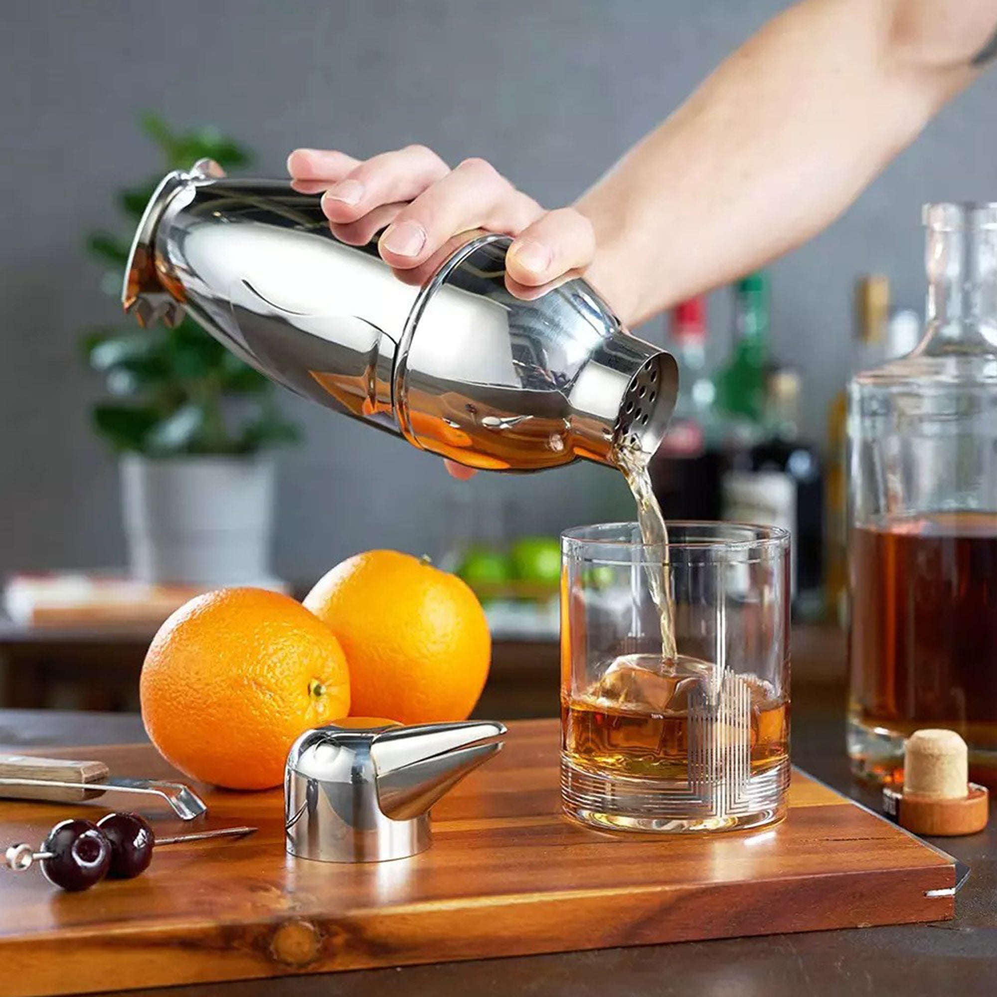 Skycorps 17.5oz Penguin Stainless Steel Cocktail Shaker 3-Piece Cocktail Shaker