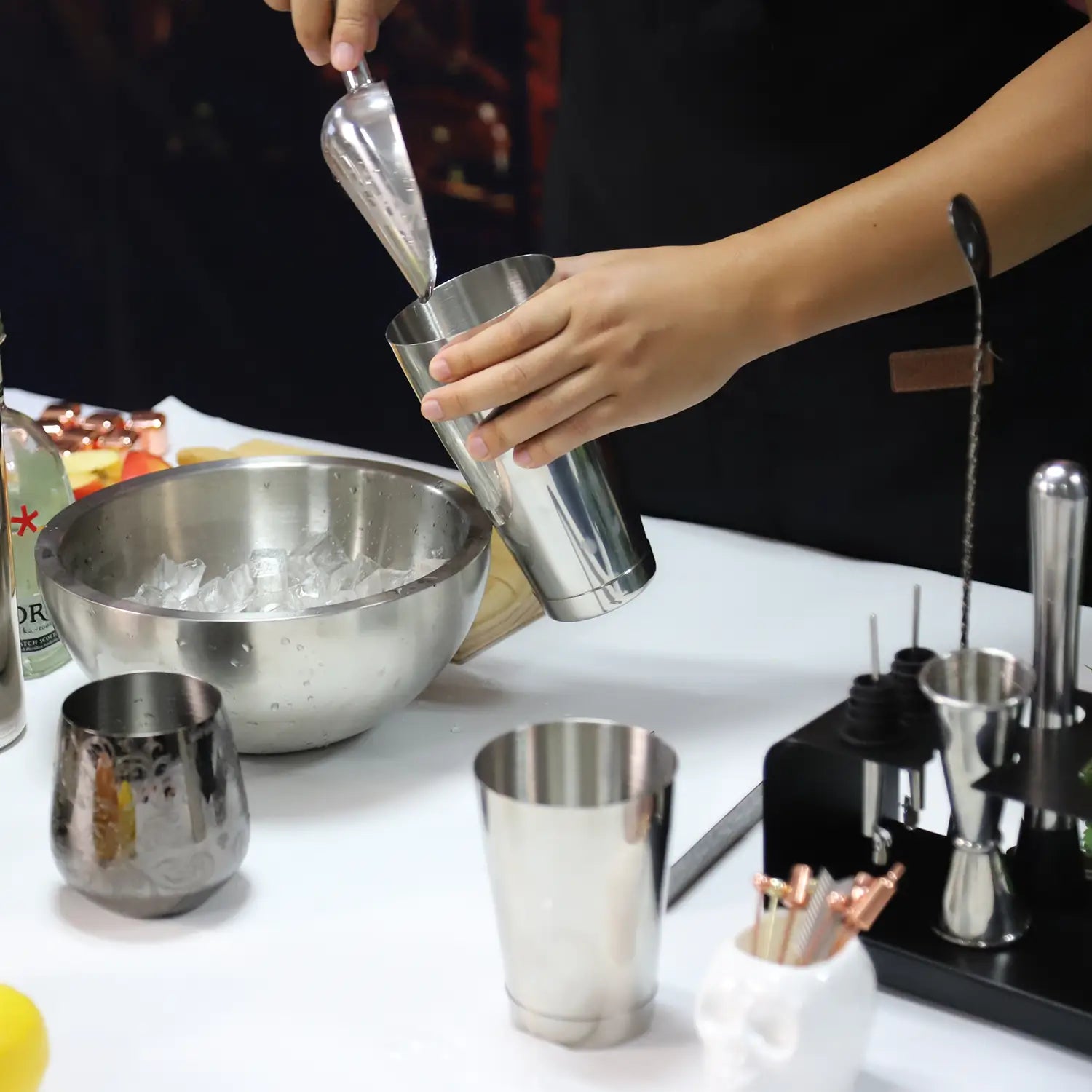 Skycorps 8-Piece Cocktail Shaker Set with stand