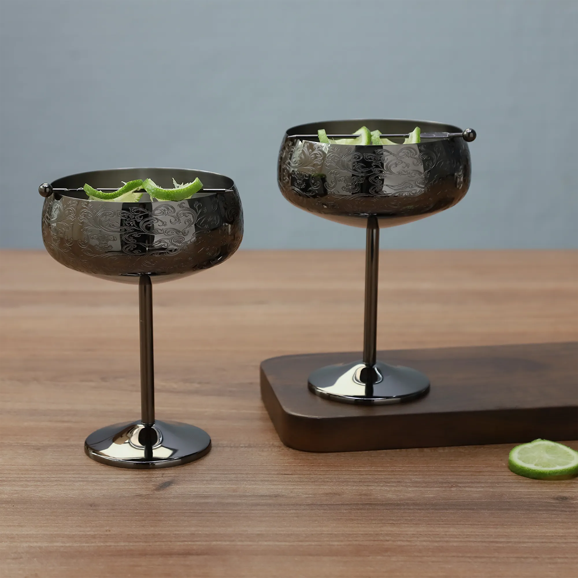 Tasses à café en acier inoxydable avec tasse en cuivre gravé Skycorps