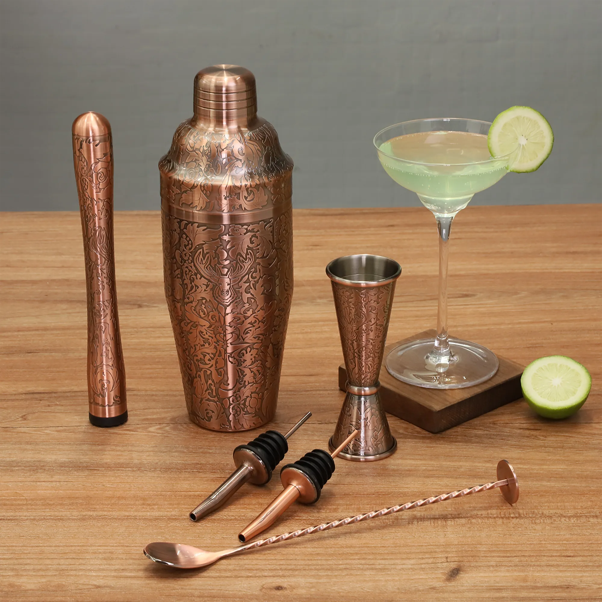Skycorps Copper Plated Cocktail Shaker Set