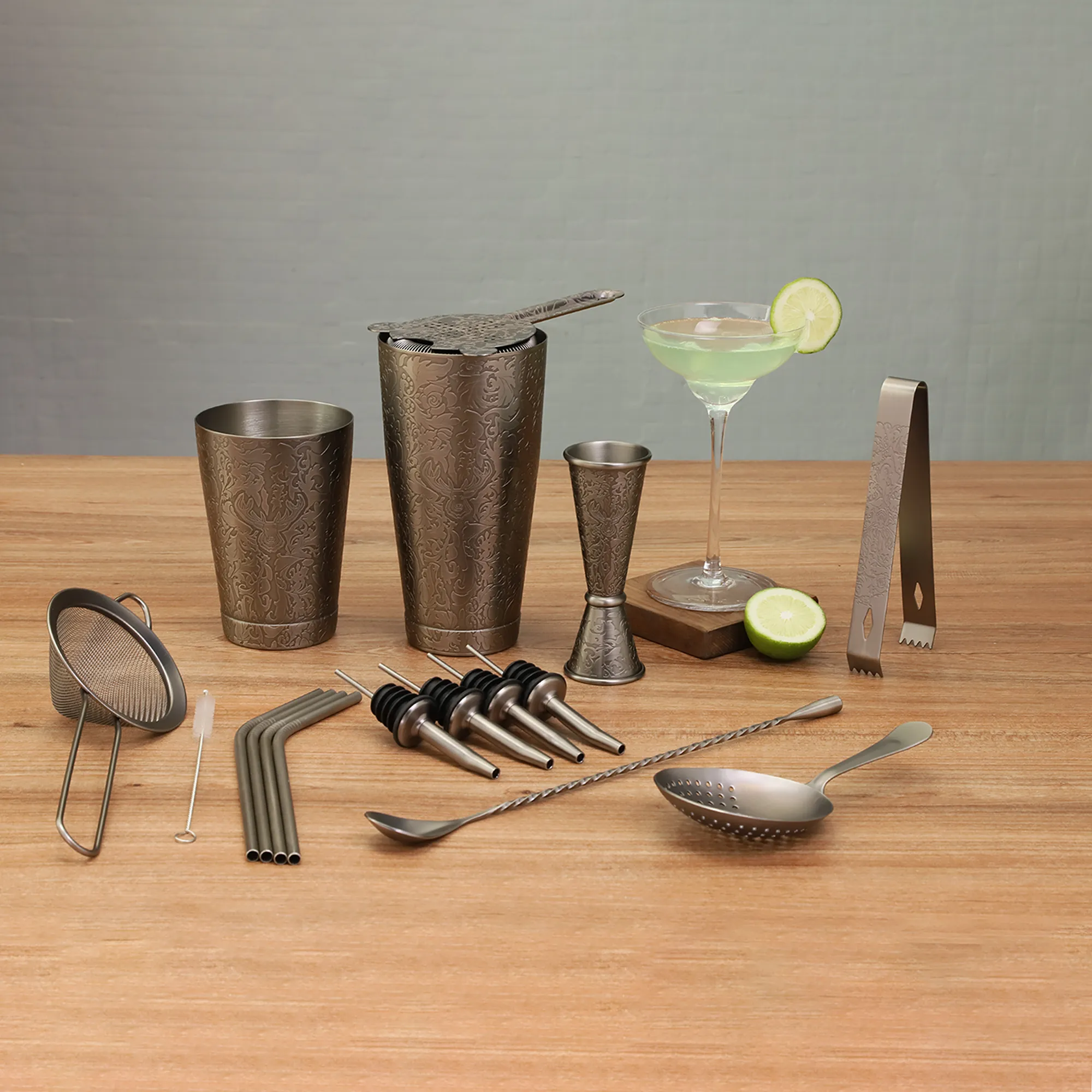 Kit de coctelera Skycorps de 18 piezas para barman 