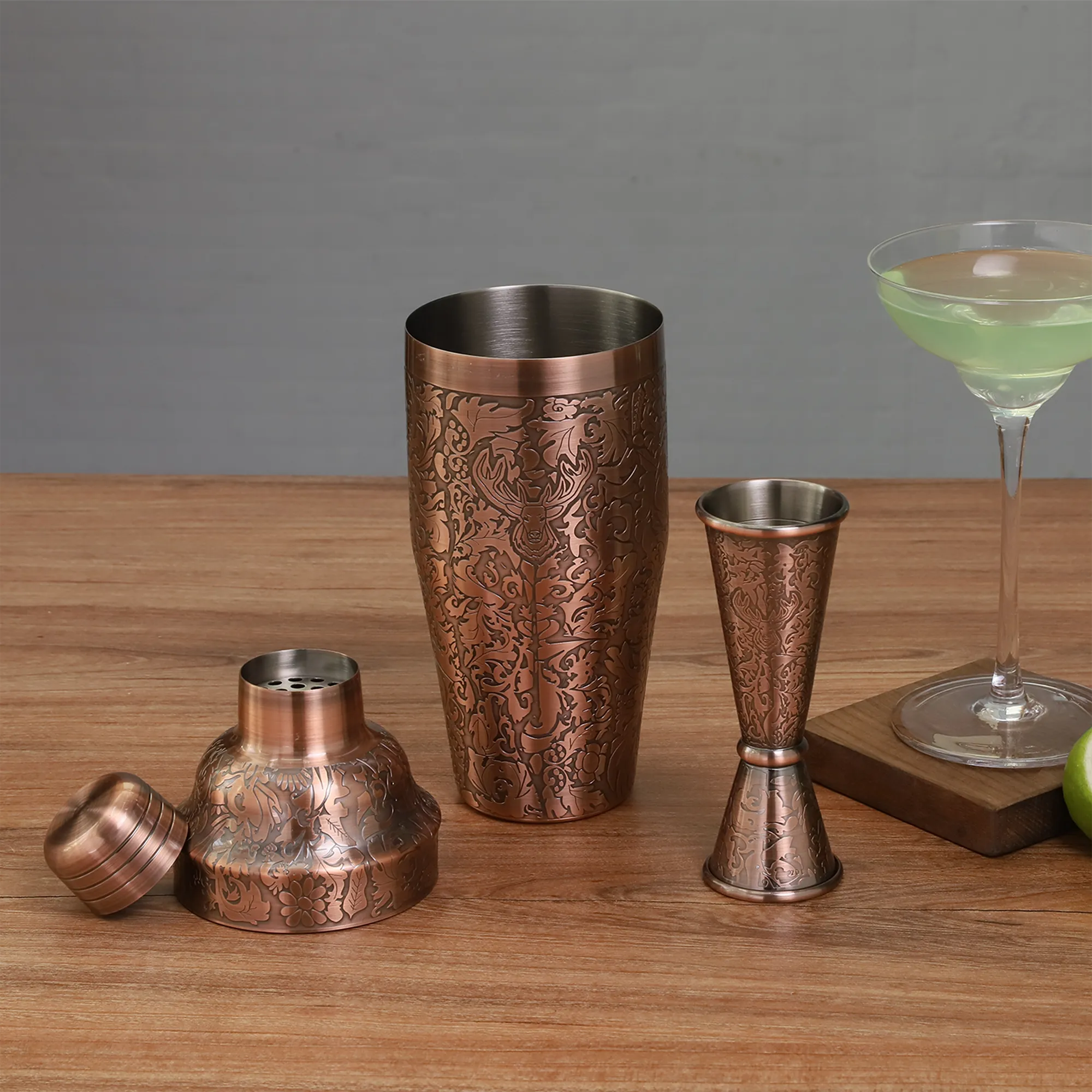 Skycorps Copper Plated Cocktail Shaker Set