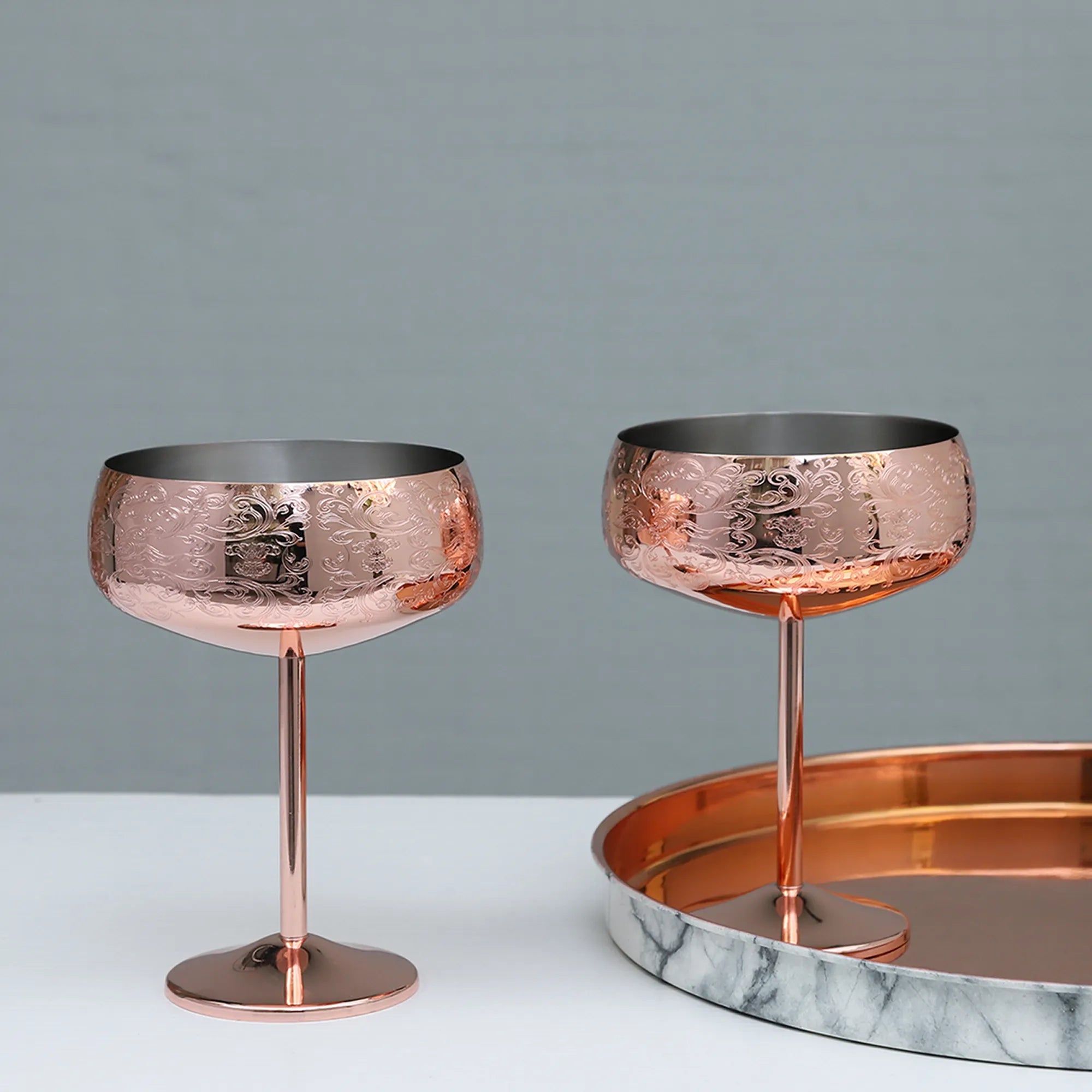 Tasses à café en acier inoxydable avec tasse en cuivre gravé Skycorps