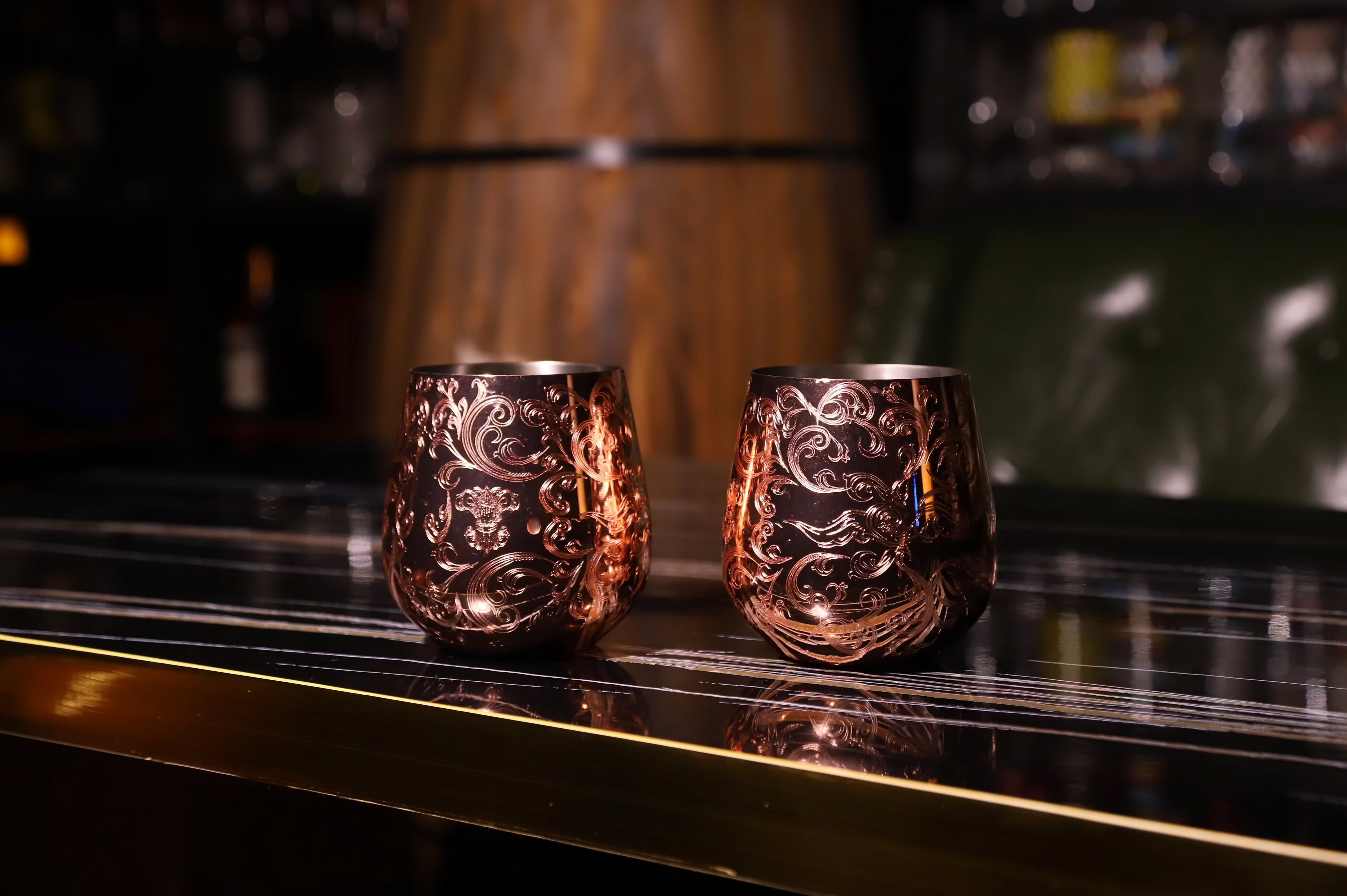 Tasses à café en acier inoxydable avec tasse en cuivre gravé Skycorps